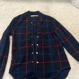 Mens button up plaid outerwear, size small, worn twice